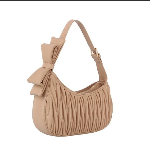 Calin Collection Handbags - Calin ribbon strap quilted shoulder bag, vegan leather, zip closure, NWT